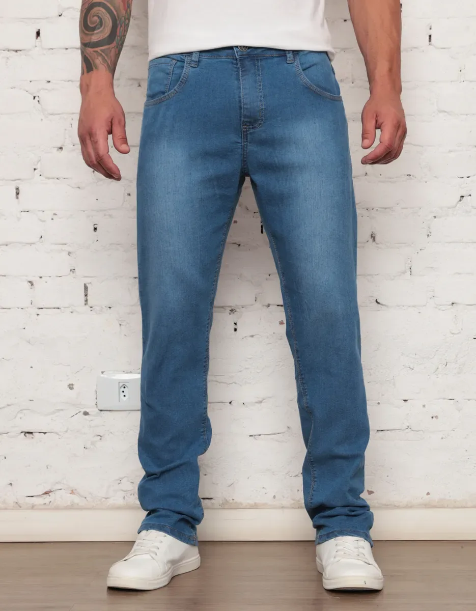 Calca Jeans Masculina Tradicional Corte Reto