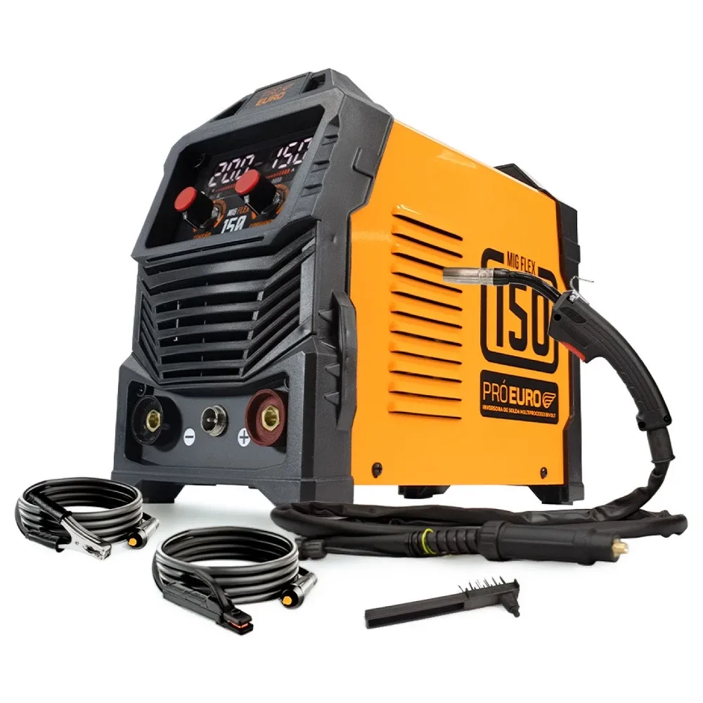 Maquina de Solda Multiprocesso MIG Flex 150a Pro Euro Bivolt MIG sem gas MMA TIG