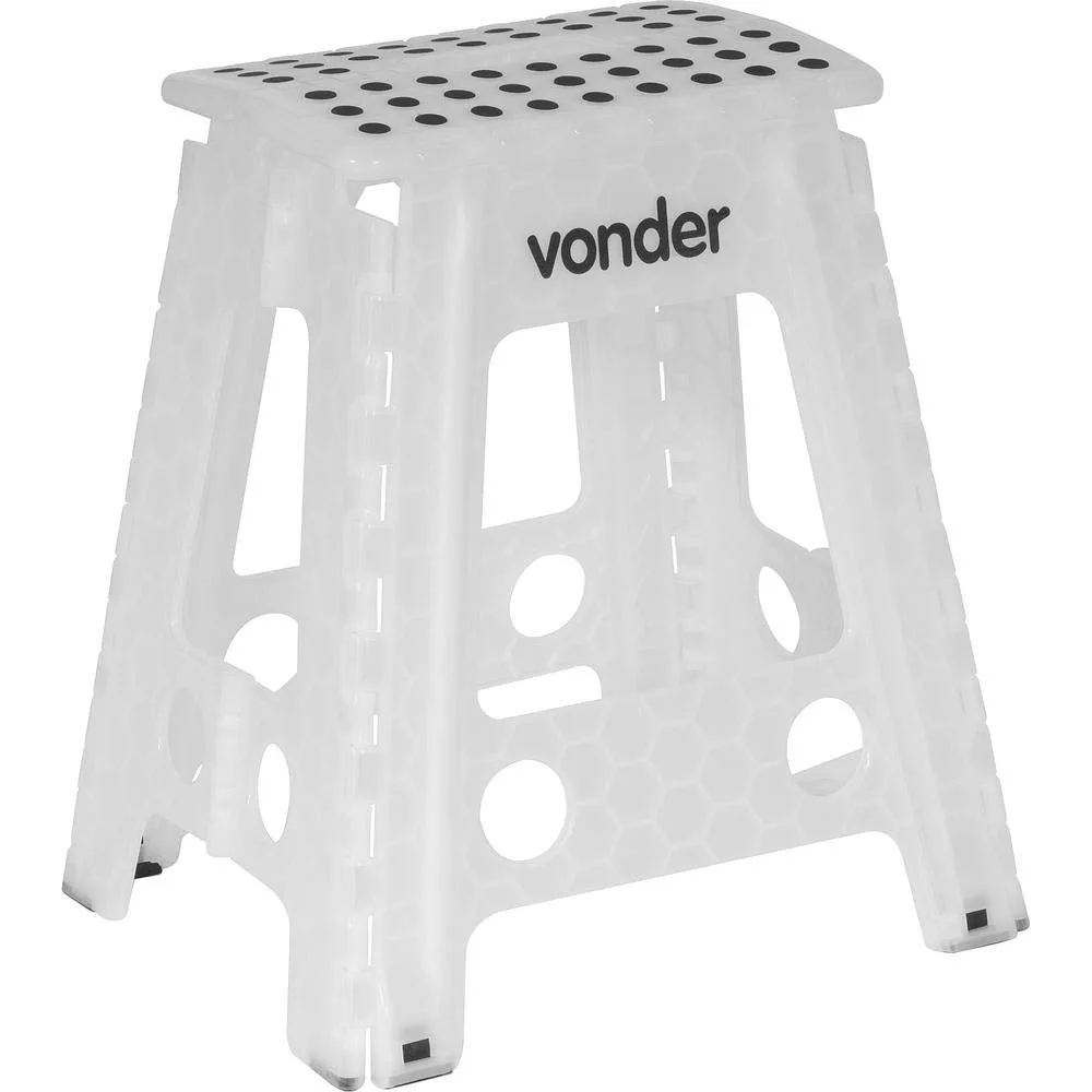 Banqueta Plastica Dobravel, Branca, Altura 450 Mm, Vonder