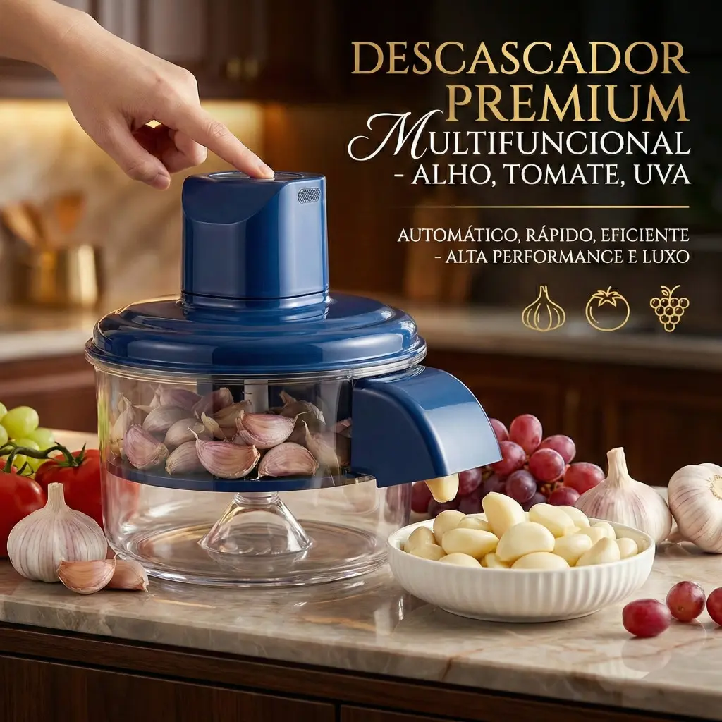 Descascador Eletrico De Alho E Uva Em Aço Inox Automatico Pratico