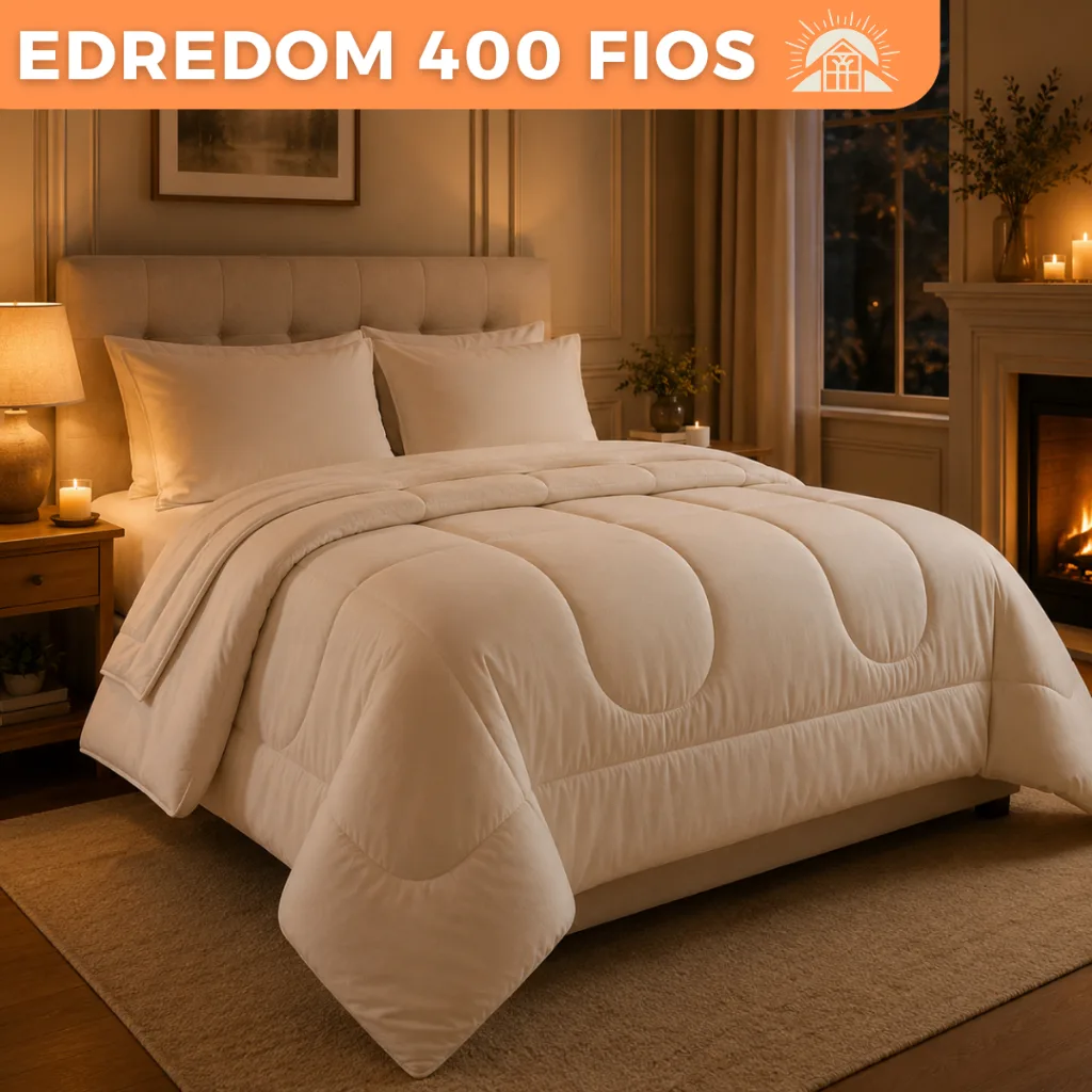 Edredom 100% Algodao 400 Fios Dupla Face Solteiro Casal Queen King Antialergico Grosso Para Inverno