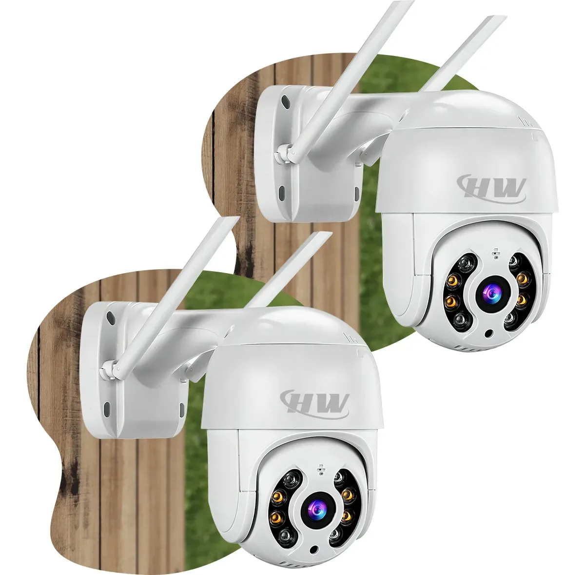 Kit 2 Cameras Segurança Ip Interna Externa Wifi iCSee Infravermelho Prova D Agua - HW