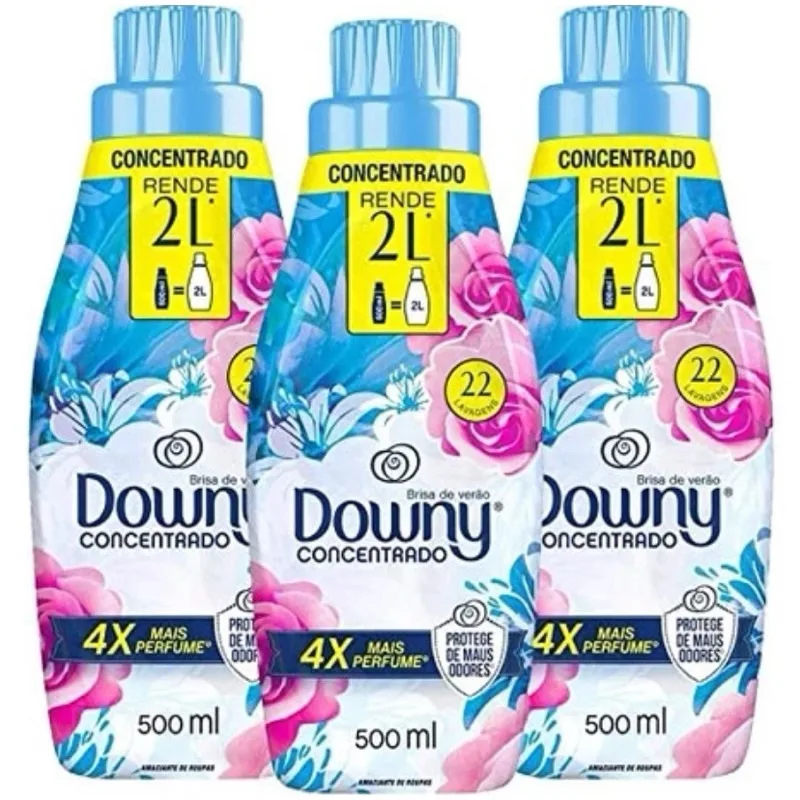 Kit 3un Downy amaciante concentrado fragrancia brisa de verao 500mL