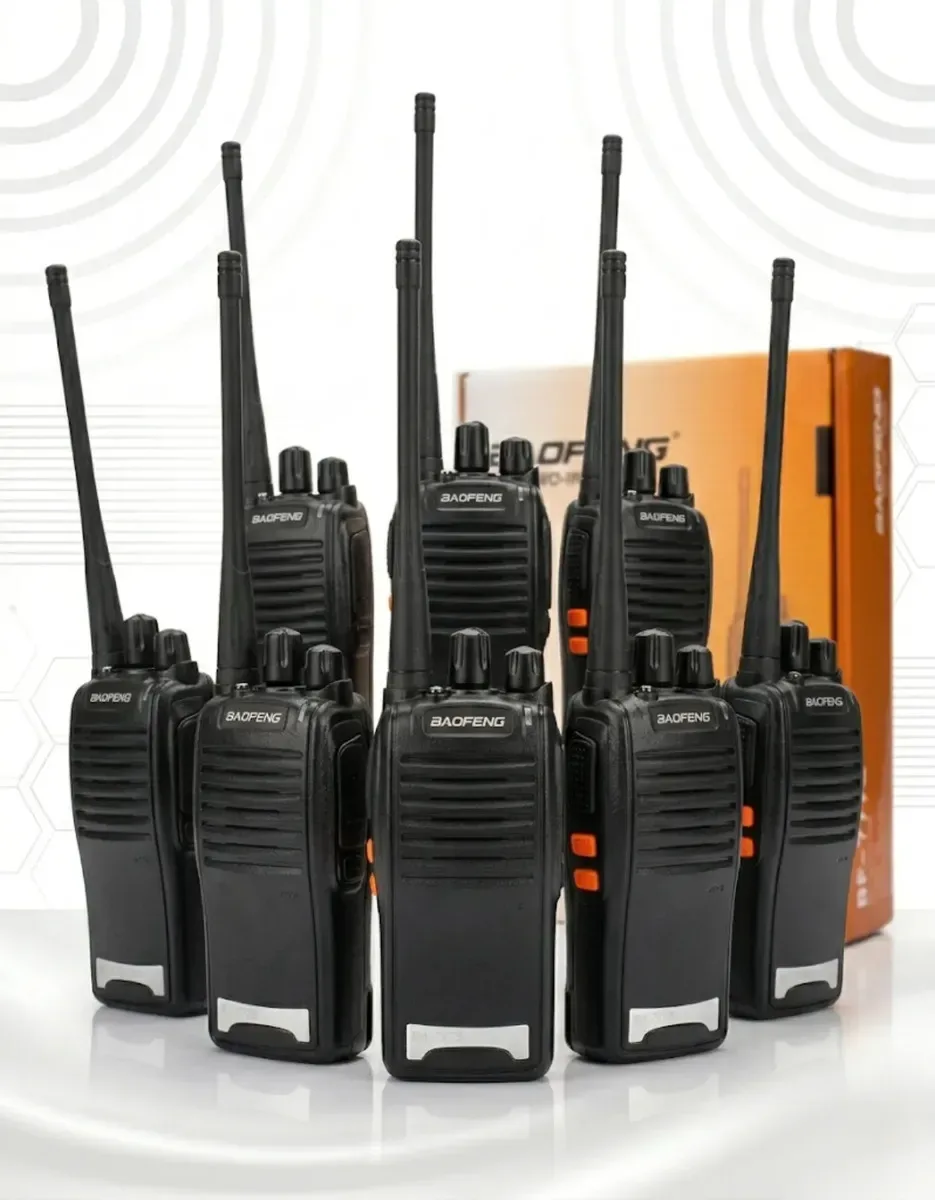 Kit 4 Radio Comunicador Baofeng Walkie Talkie BF-777S Profissional 16 Canais 16ch 5W Longo Alcance Até 12km Preto - Hardline