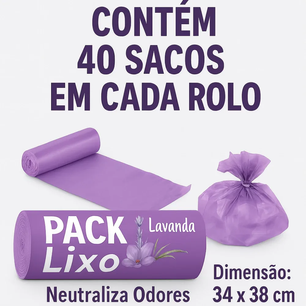 Kit 4 Rolos de Sacos de Lixo 10L – 160 Unidades | Neutraliza Odores | Ideal para Pia e Banheiro