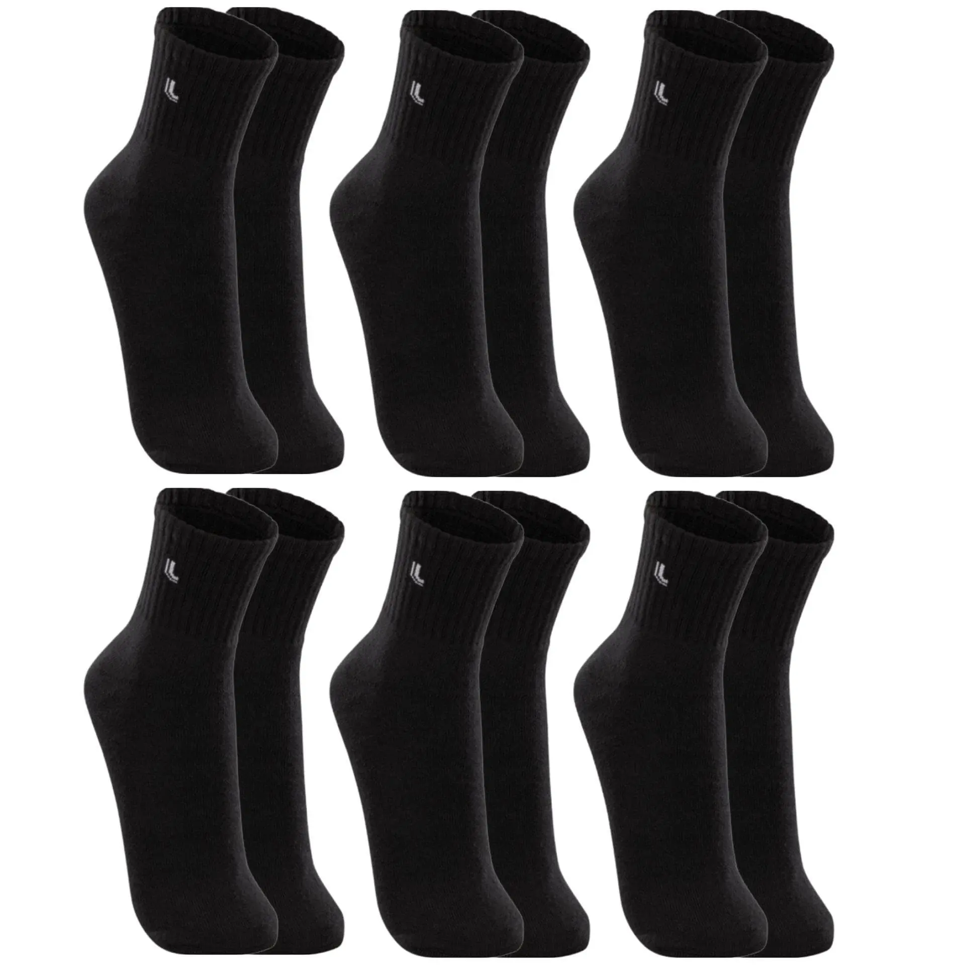 Kit 6 Pares Meias Lupo 3245 Cano Medio Algodao - Sortido