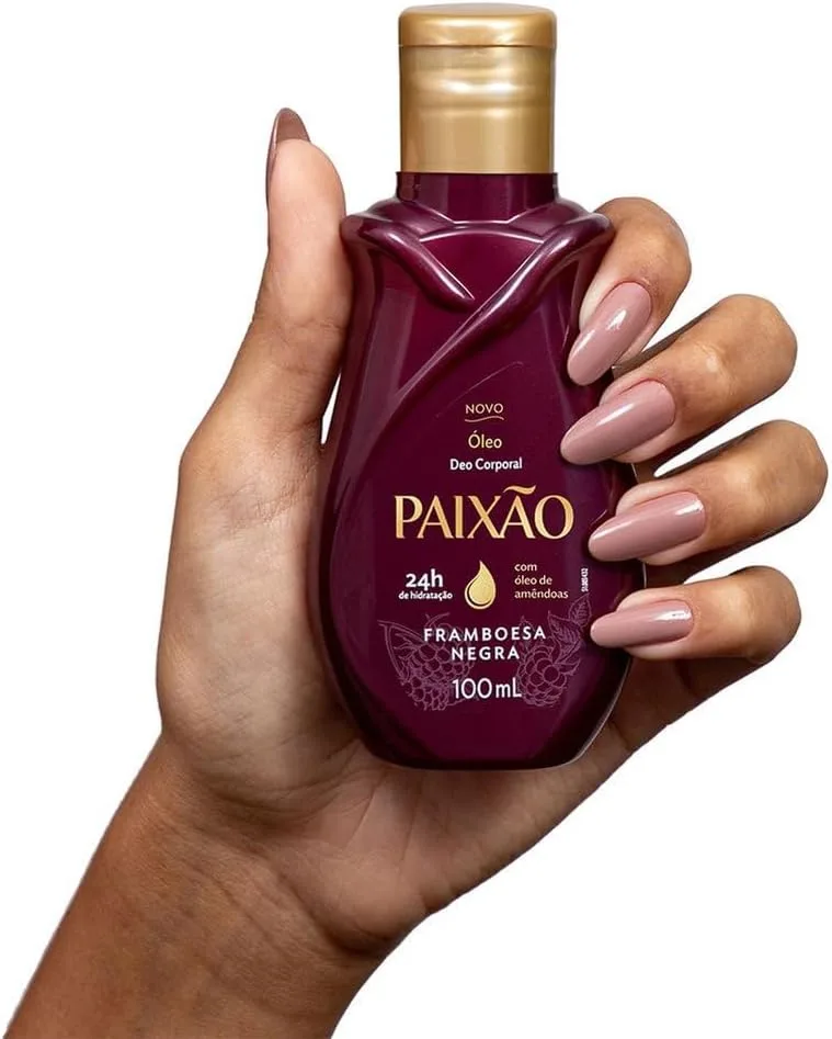 Paixao Oleo Corporal Framboesa Negra Com Acao Desodorante Tamanho 100 ml