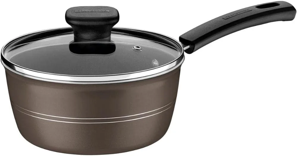 Panela Tramontina Sicilia em Aluminio com Revestimento Interno e Externo em Antiaderente Starflon Excellent Avelã 16 cm 1,3 L