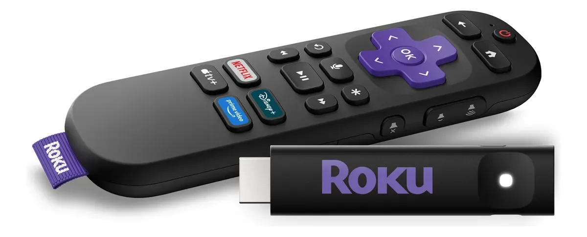 Roku Streaming Stick 2025 Para Tv Hdfhd Controle Por Voz Preto De Voz 3ª geracao 3840BR