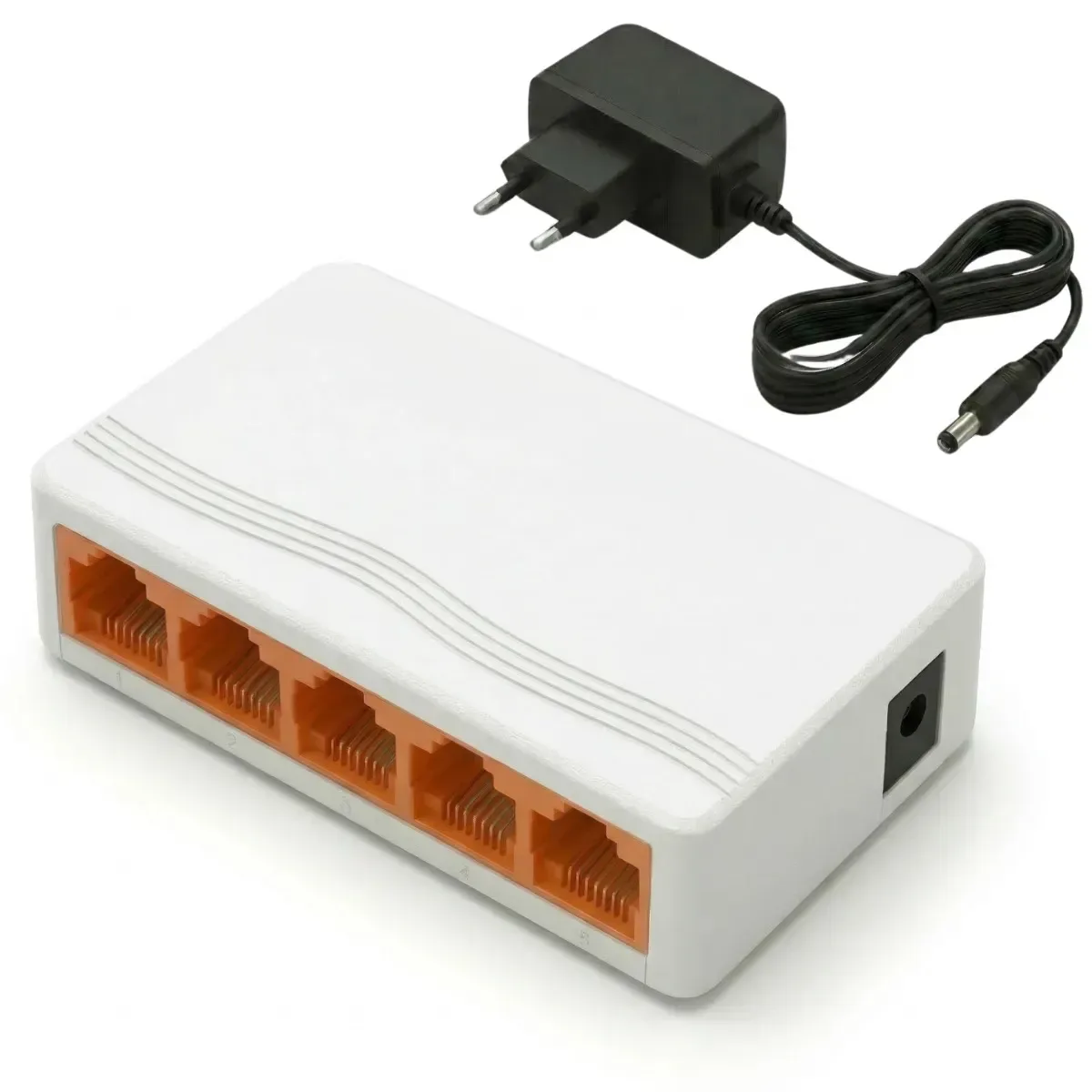 Switch 5 Portas RJ45 1000 Mbps Gigabit De Rede Plug And Play Compacto Alta Velocidade Bivolt