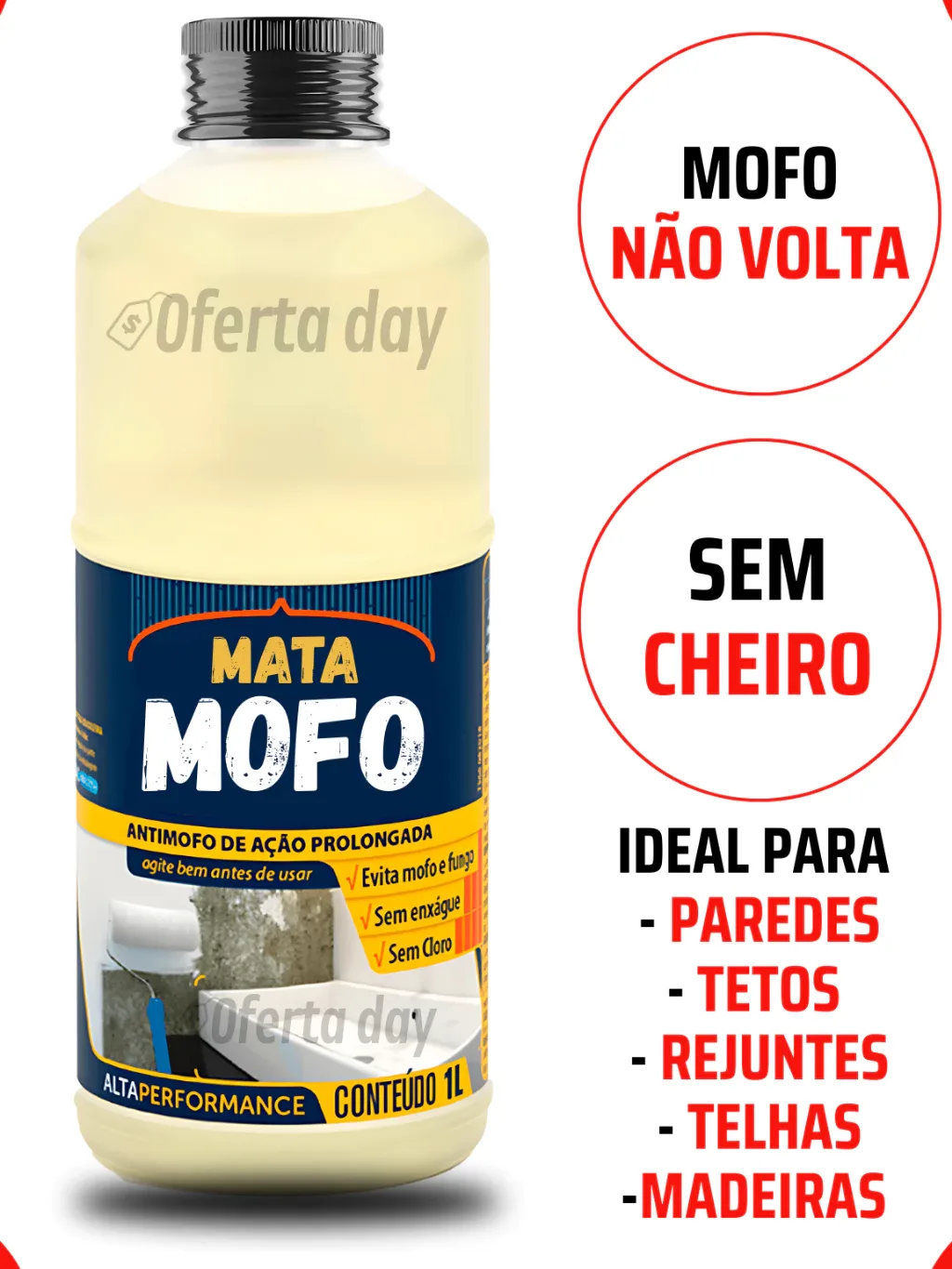 Tira Mata Mofo PREMIUM Com Spray Anti Nao Volta Elimina Parede Teto Piso 1LT Armario Madeira Bolor