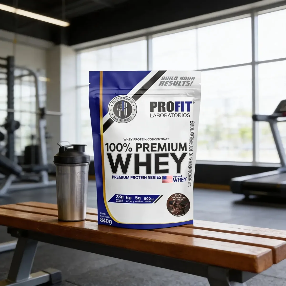 Whey Protein 100% Concentrado Premium 840g Profit Sabor